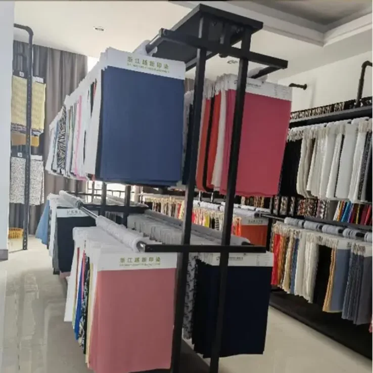 Fabric lifting display rack, landing island fabric board shelf, double-sided two-layer clothing fabric sample display rack.