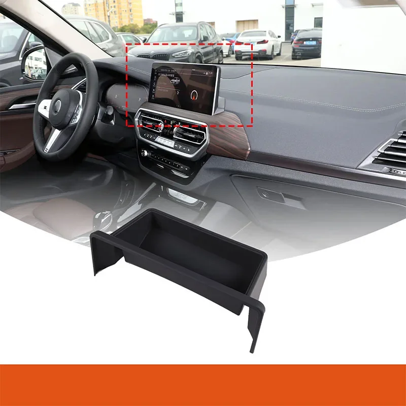 

For BMW X3 G01 IX3 X4 G02 2018-2024 Car Dashboard Navigation Screen Rear Storage Box Hidden Organizer Interior Accessories