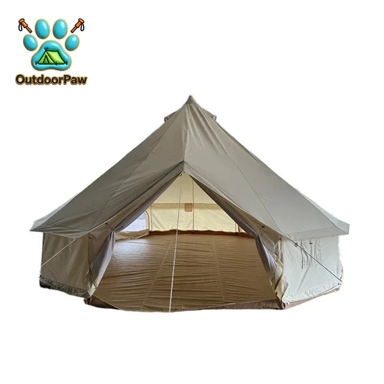 5M 6M 3M 4M Outdoor Camping Wedding Party Pyramid Mongolian Yurt Oxford Canvas Glamping Tent Without Central Poles
