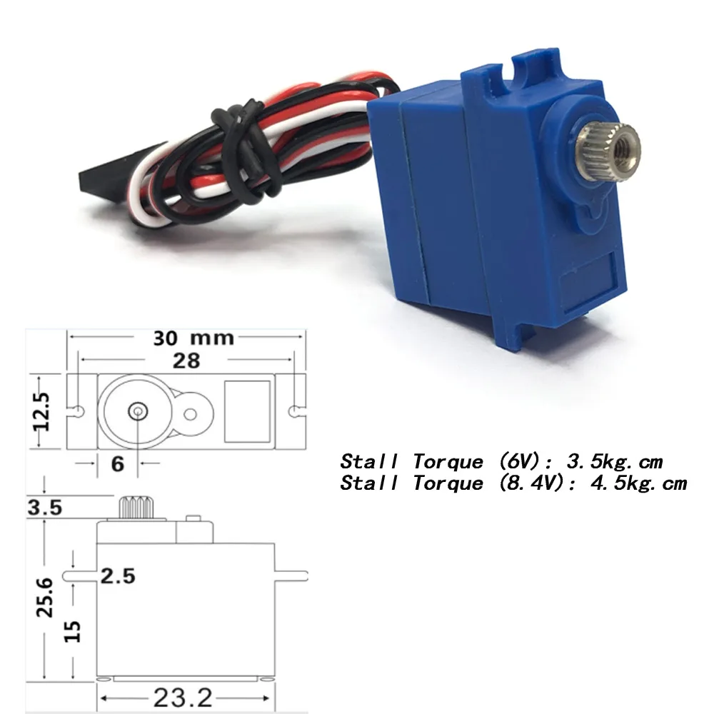 TR-4 2065 RC Car Servo Metal Gear Mini 4.5KG 3 Pin Waterproof Micro Servo for Traxxas TRX4M 1/18 TRX4 1/10 Scale RC Car Upgrade