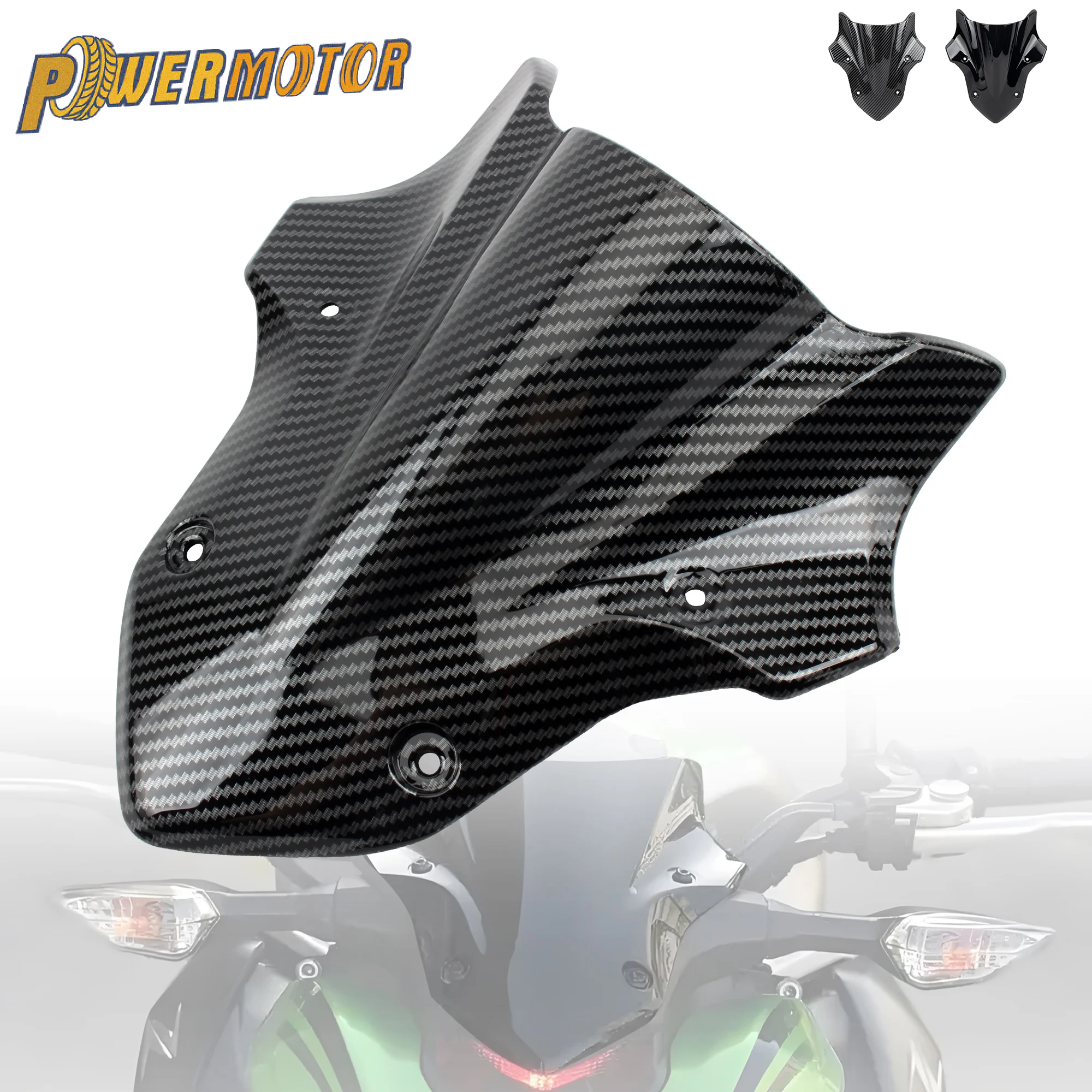 Motorrad Frontspoiler Verkleidung Windschutzscheibe Windabweiser Schwarz Zubehör für Kawasaki Z900 2017 2018 2019