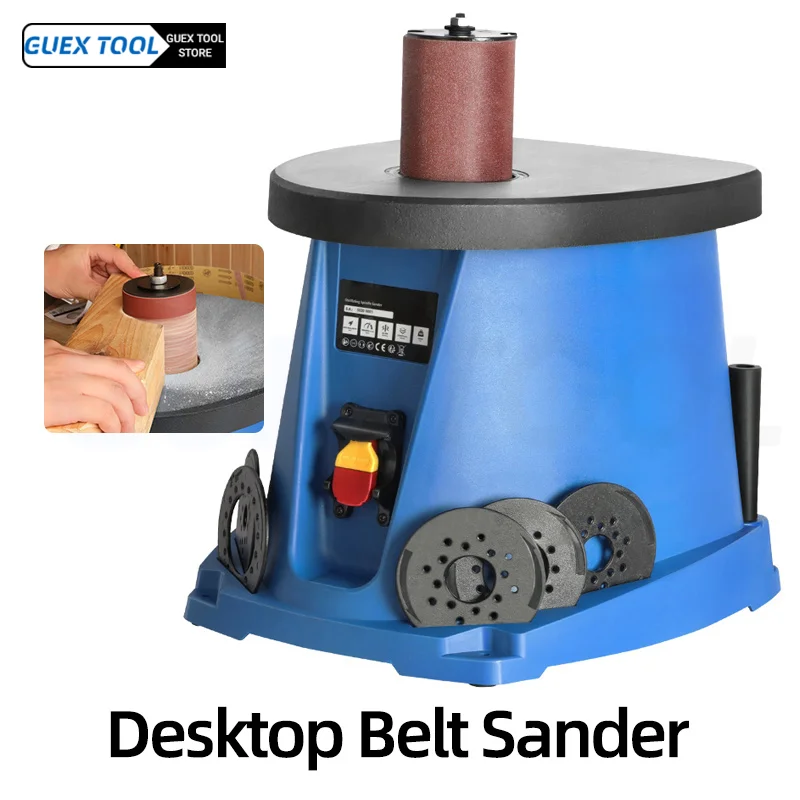 220V/240V Benchtop Belt Sander  Pillar Making 2000rpm Woodworking Sanding Machine Round Arc Sharpening 450W Round Arc Sharpening