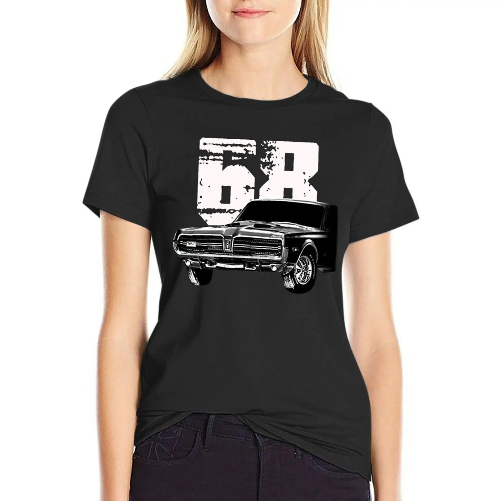 1968 Mercury Cougar Front Side View with Model Year T-Shirt customs design your own blacks cute t-shirts for Women