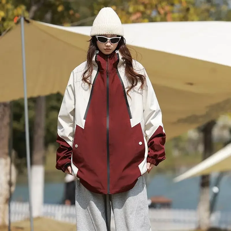 

Водонепроницаемая куртка Storm 2025 года, весенне-осенний цветной дизайн, ветрозащитное пальто, свободная одежда для альпинизма с капюшоном, модная куртка