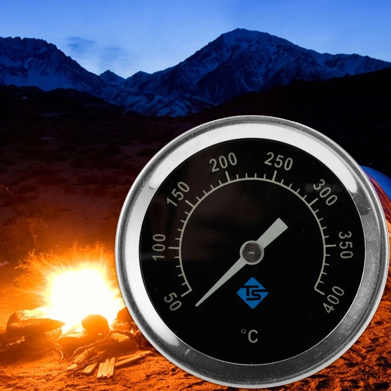 50-400℃ Degree Roasted Barbecue BBQ Smoker Cooking Charcoal Pit Grill Thermometer Temp Gauge