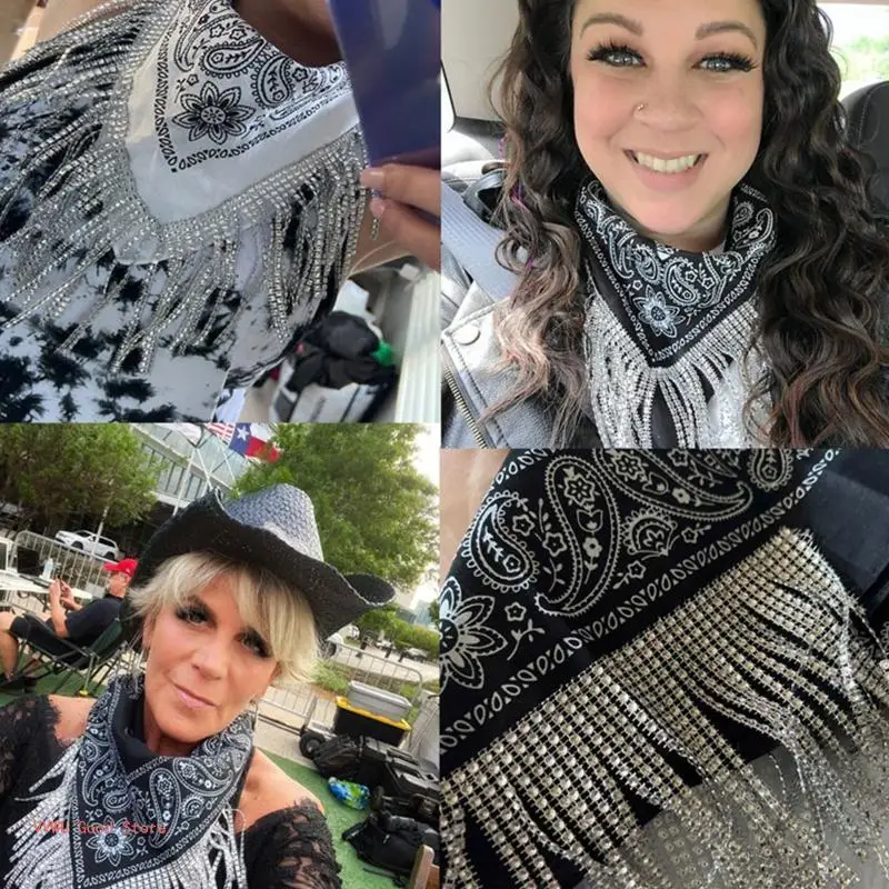 Cowgirl Bandana Kwastje Halsdoek Bandana voor Hoofdbandana Vrijgezellenfeest