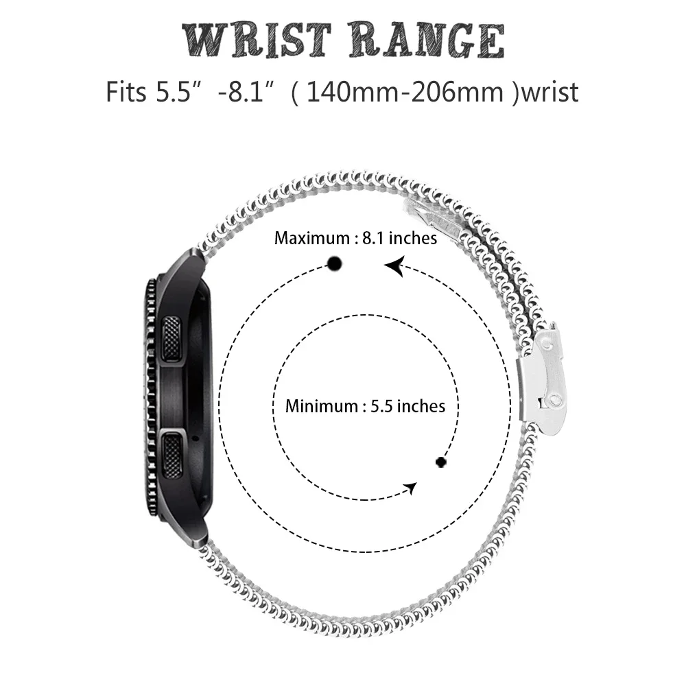 20mm 22mm Milanese Loop Band For Samsung Watch 3 4 5 6 41 45mm Stainlessl Strap Galaxy Watch 6 5Pro 4 Classic 42 46mm 43 47mm