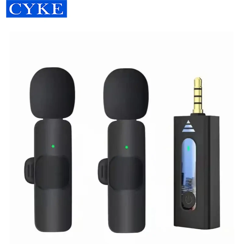 CYKE 3.5Mm podwójny Mini klips kołnierz krawatowy Lapel bezprzewodowy mikrofon mikrofon do aparatu telefon komórkowy kamera Vlogging K35