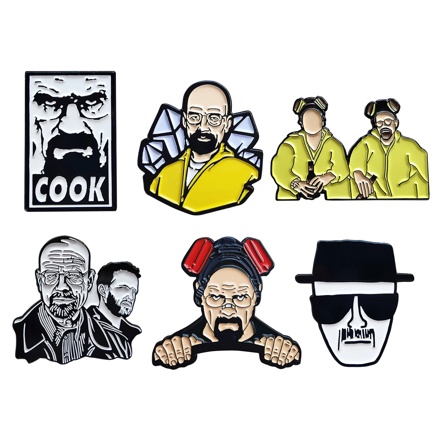 Breaking Bad Walter White Brooches Badges Metal Enamel Lapel Pins Brooches Jewelry Accessories