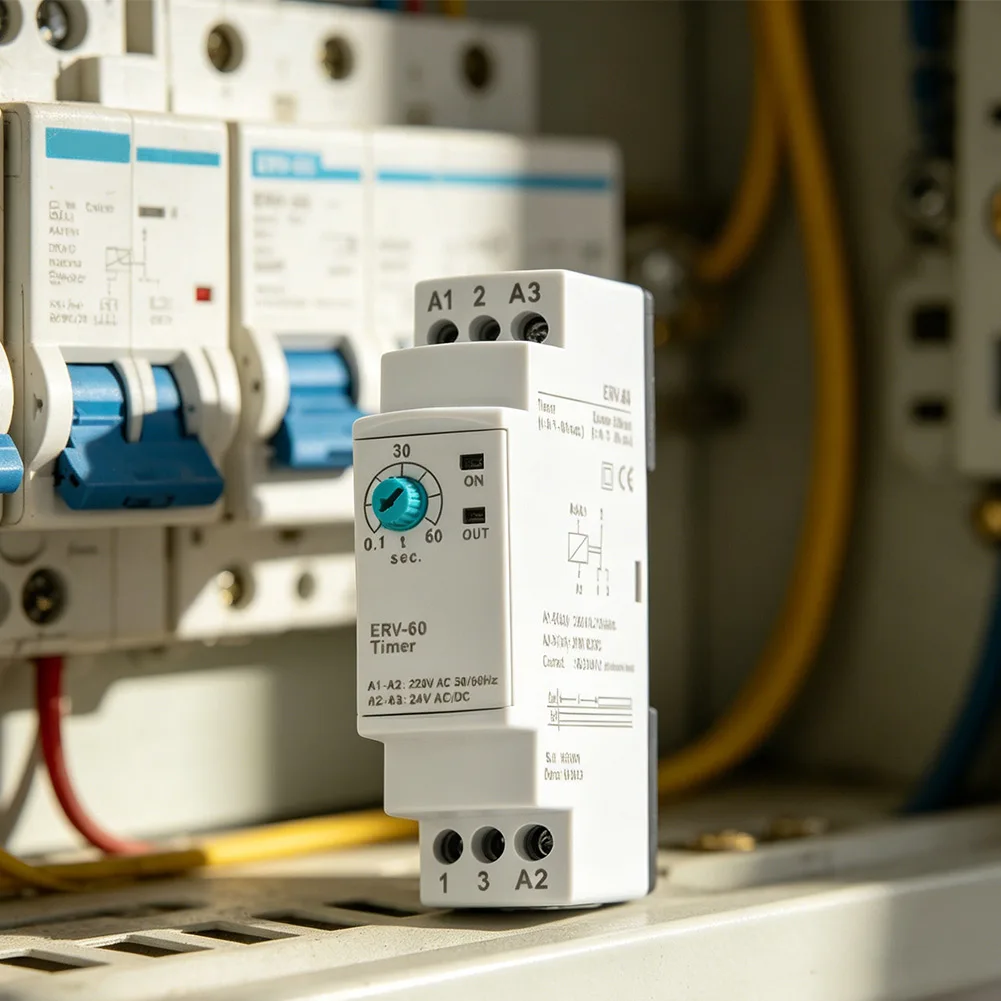 The ERV-60 Adjustable Time Delay Relay (0.1s-60m) Is For Elevators, Distribution Boxes, And Central Air Conditioning Systems