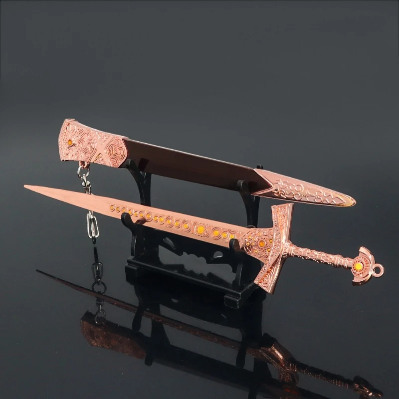 Nouveau jeu d'épée de chevalier Miquellan 22cm, modèle périphérique en métal, accessoires et décoration de bureau, ornements, cadeaux d'anniversaire, jouets