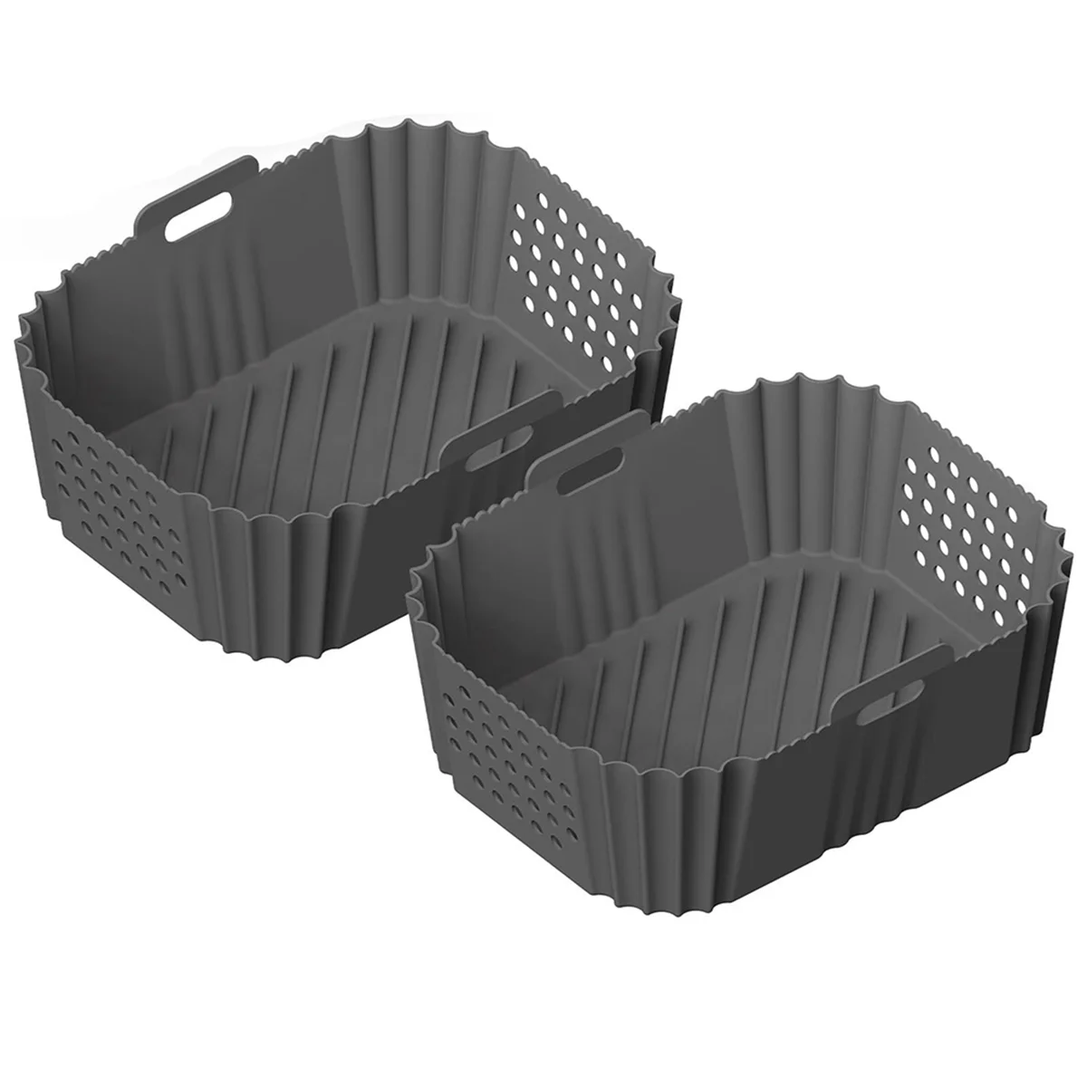 2PCS Air Fryer Silicone Liners for Ninja SL401 Double Stack XL 2-Basket Air Fryer Liner Basket for Air Fryer Grey