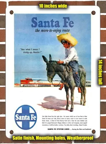 METAL SIGN - 1947 Santa Fe the More to Enjoy Route - 10x14 Inches