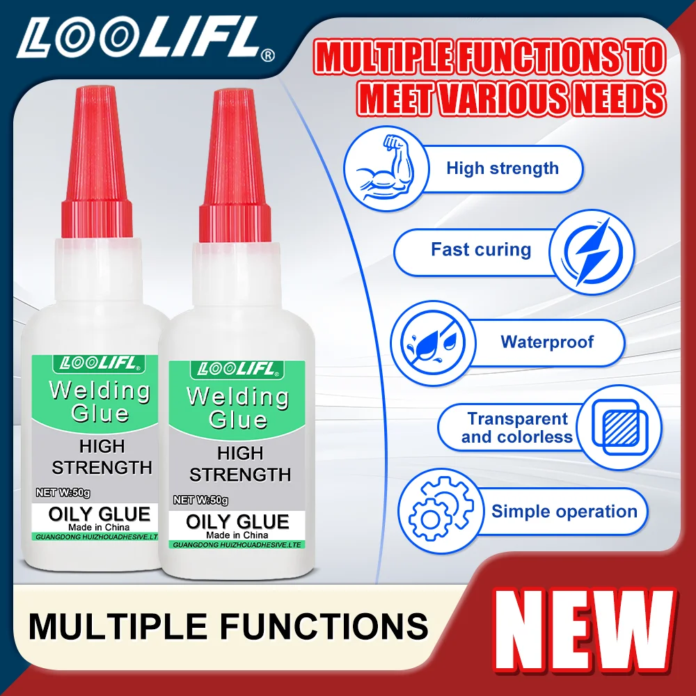 

LOOLIFL 20/50 г высокопрочный маслянистый клей, быстросварка, быстросохнущий герметик, пластиковый клей для ремонта дерева, прочный клей для быстрого склеивания