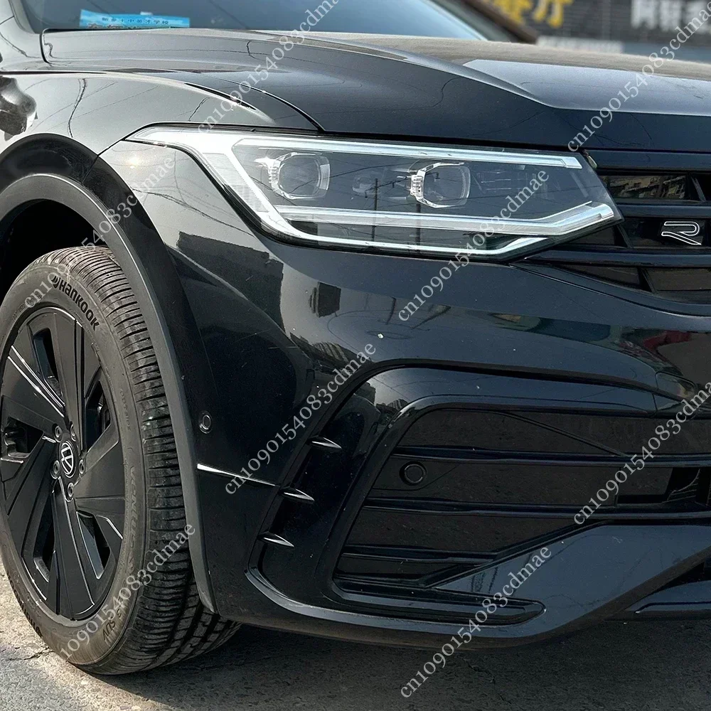 Gloss Black Front Grille Strips Cover Trim For Tiguan MK2 R Line Facelift 2020-2023 Front Bumper Insert Black Grill Accessories