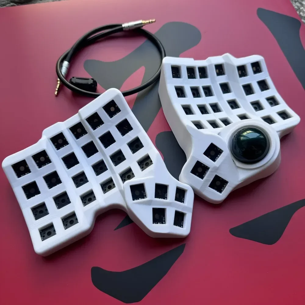 Проводной комплект разделенной клавиатуры Charybdis 4x6, белый одномодовый механический клавиатура с горячей заменой QMK, игровой аксессуар, трекбол Teclado