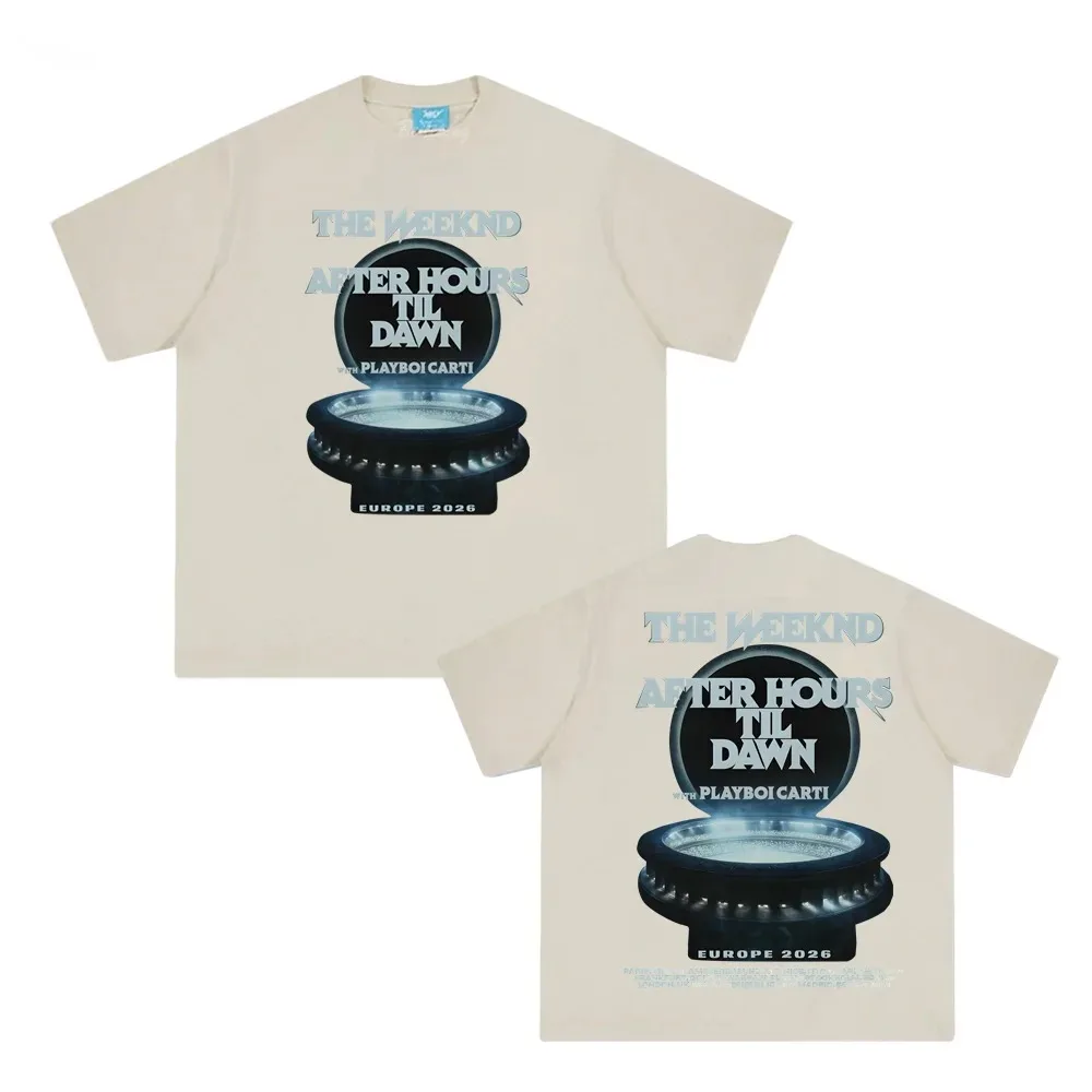 Kanadische Sängerin NACH STUNDEN DAWN EUROPE2026 T-STÜCK Hochwertige Weeknd TOPS Rundhals Unisex Sommer 100 % Baumwolle Female_Male Kleidung