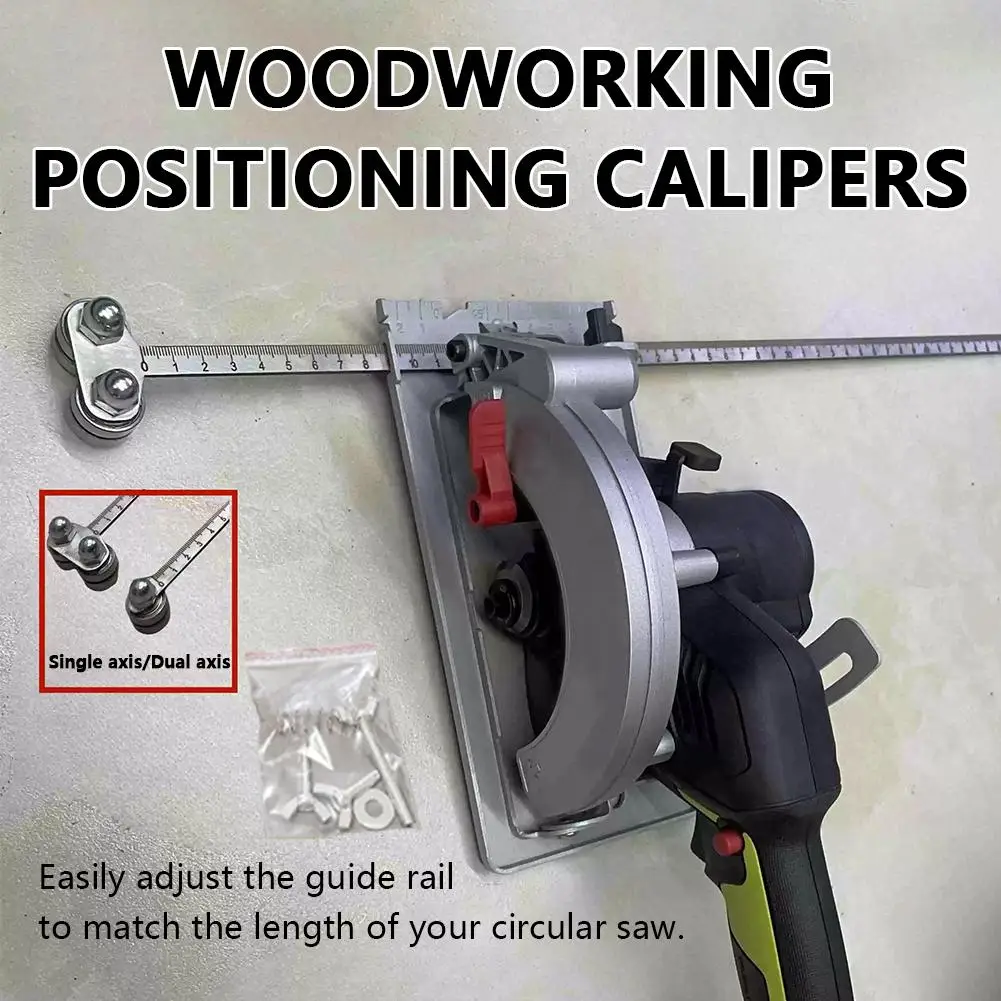 Positioning Calipers Precise Measurements Wood Board Trimming Guide Ruler Carpenters Tool Achieve Flaw Straight Cut