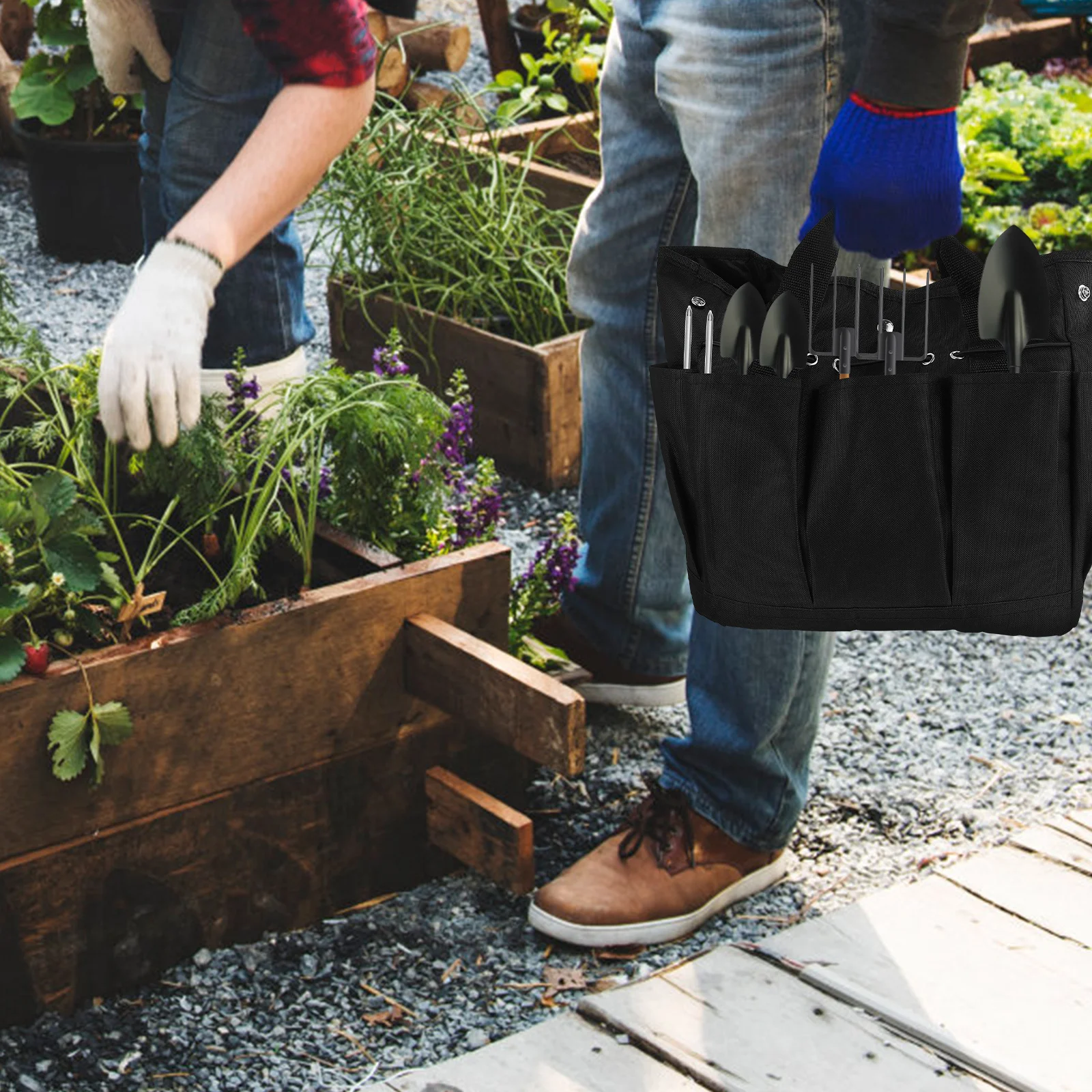 

Garden Tool Bag High Capacity Storage Tote Oxford Cloth Durable Tools Pouch Shovel Spade Gardening Outdoor Practical Gift