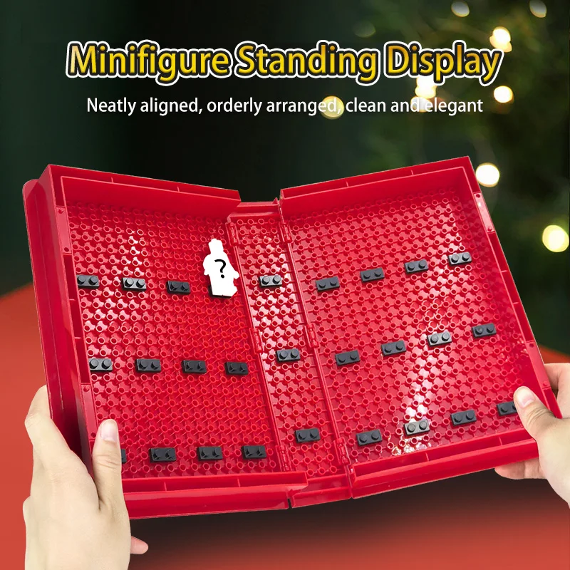 Book-style Minifigure Display Case & Stand, Dustproof Storage for Building Block Minifigures, Perfect Kids' Toy Gift Openable
