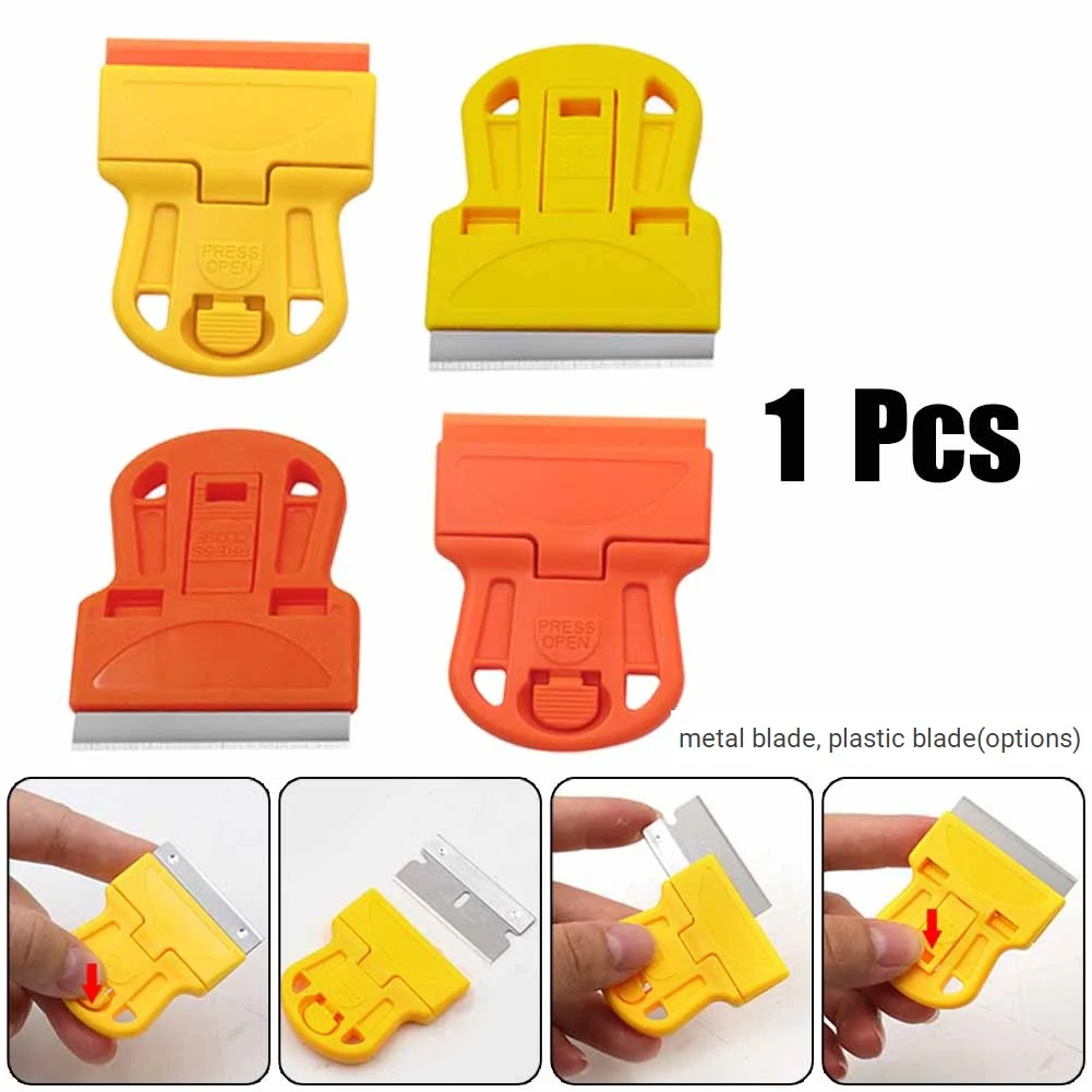 1pc Single Edged Scraper With Sharp Blade For Glass Cleaning Removing Cars Stickers Casement Household Cleaner Tools