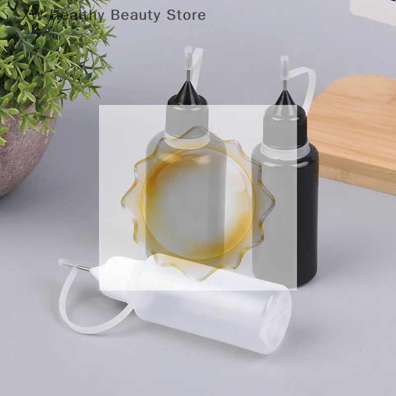 Envases cuentagotas negros con anillos de silicona, botella vacía con punta de aguja para pegamento, herramienta DIY para quilling y manualidades
