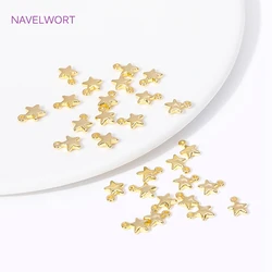 Trendy 18K Gold Plated Brass Tiny Star Pendant Metal Small Pentagram Charms For Jewelry Making DIY Bracelets Necklace Findings
