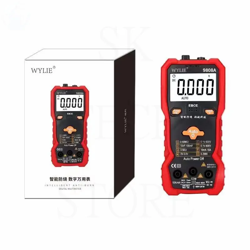 WL 9808A Intelligent Anti-Burn-in Fully Automatic Identification Digital Multimeter diode/transistor firewire recognition