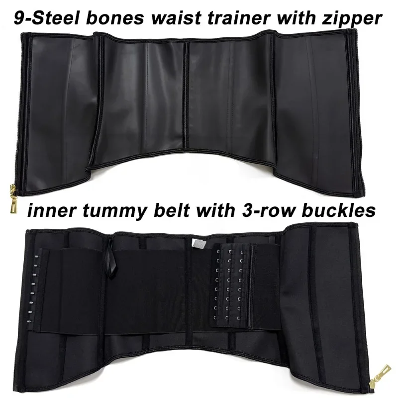 9 الصلب العظام سستة ملابس داخلية النساء اللاتكس مدرب خصر مشد الخصر أربطة البطن التحكم فاجا الكولومبية محدد شكل الجسم حزام هوك