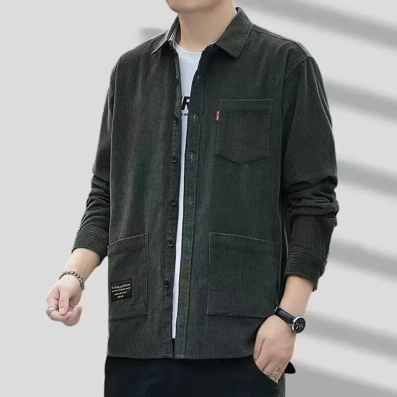 

Ретро-куртка в гонконгском стиле, повседневная, из вельвета, длинная, весенне-осенняя, модная, свободная, универсальная, для работы, куртка-жакет