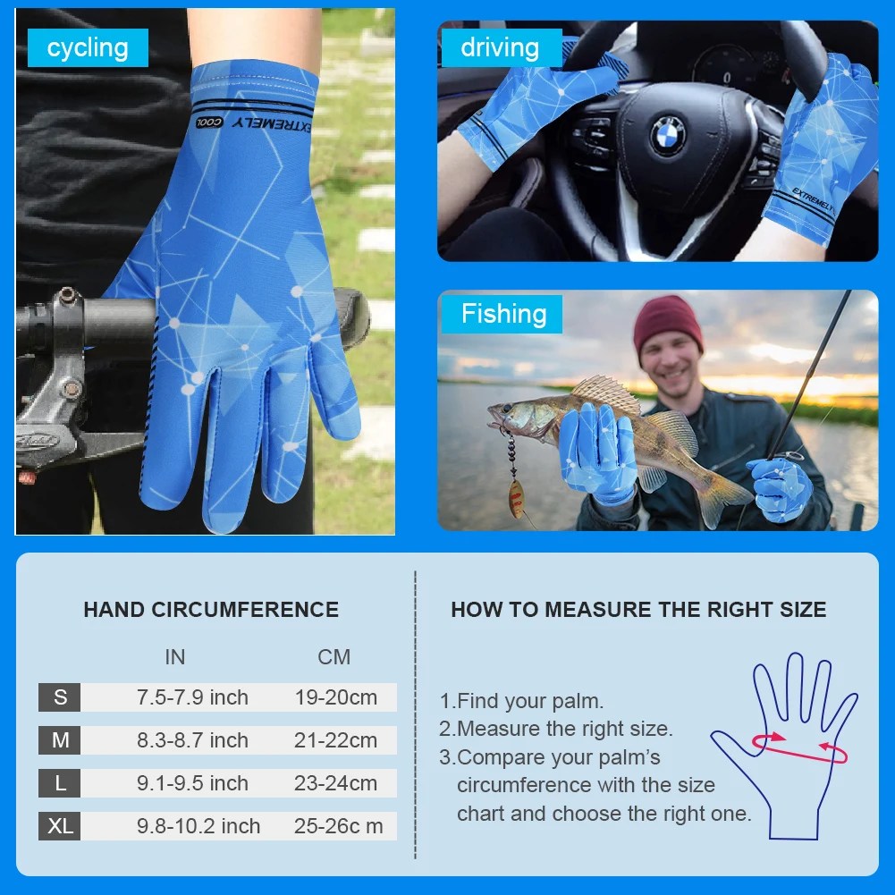 Full Finger Lce Silk Fishing Gloves Are Designed For Men And Women Fishing Boating Kayaking Hiking Running Cycling