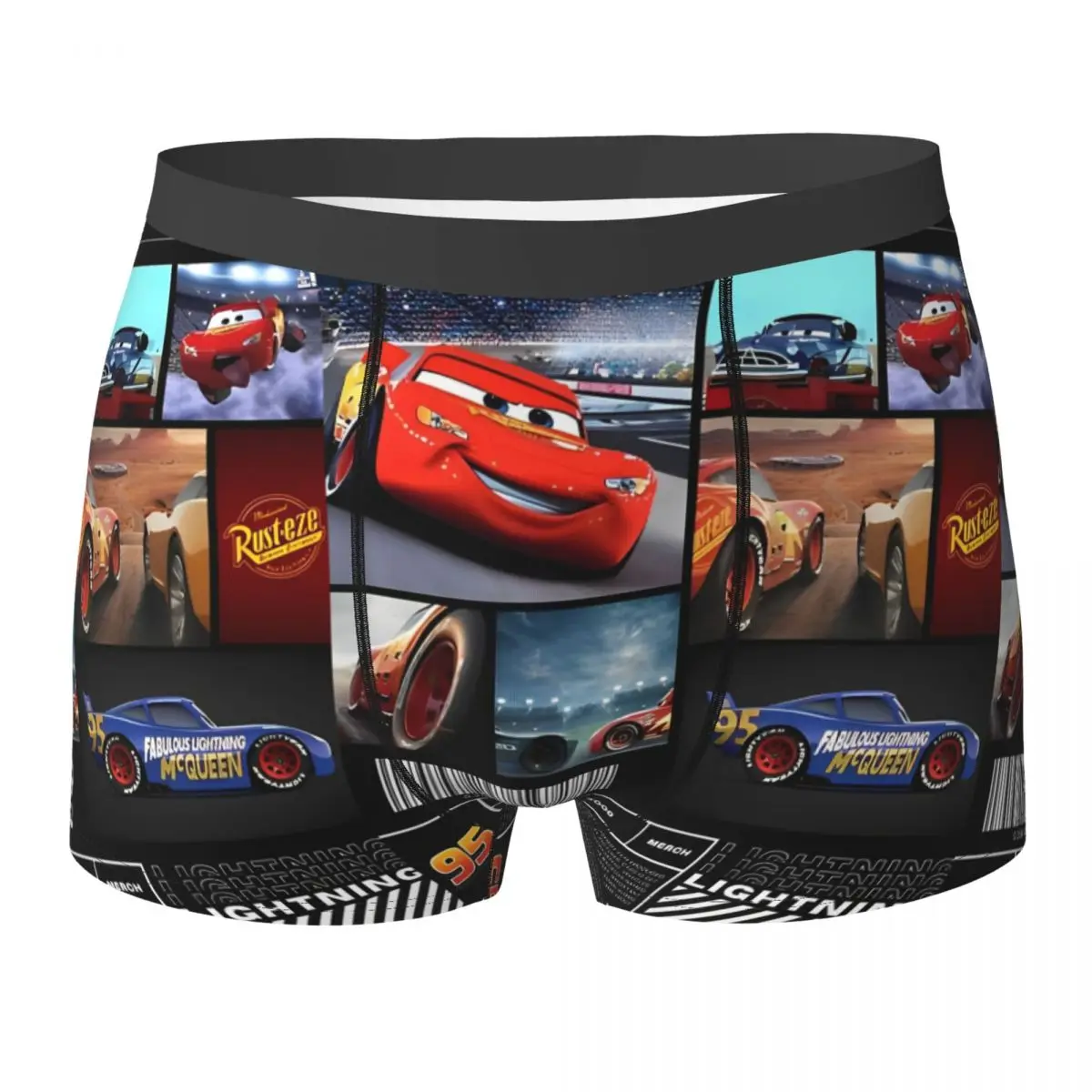 

Lightning McQueen Croc Pixar Cars Men Boxer Briefs Humor Long Underwear Mid Waist Male Panties