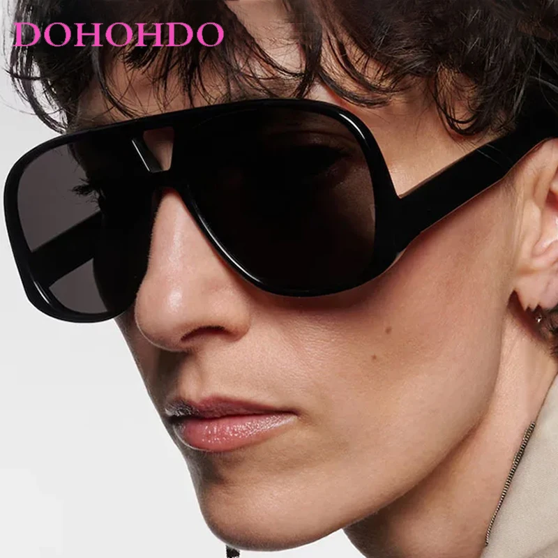 

Vintage Luxury Designer Oversized Pilot Women Sunglasses Fashion Punk Big Frame Men Sunglass Driving Vintage Shades Male UV400