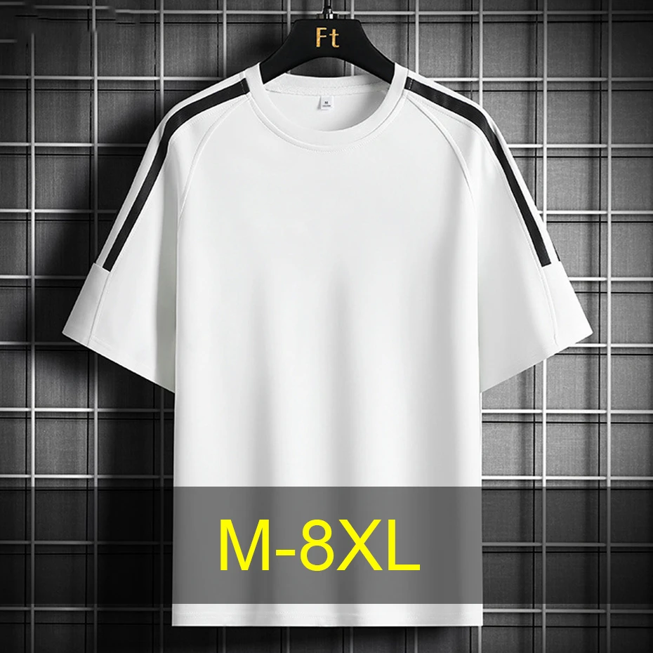 

Summer Short Sleeve T-shirt Men 8XL Plus Size Tops Tees Fashion Casual Tshirt Male Big Size T Shirt