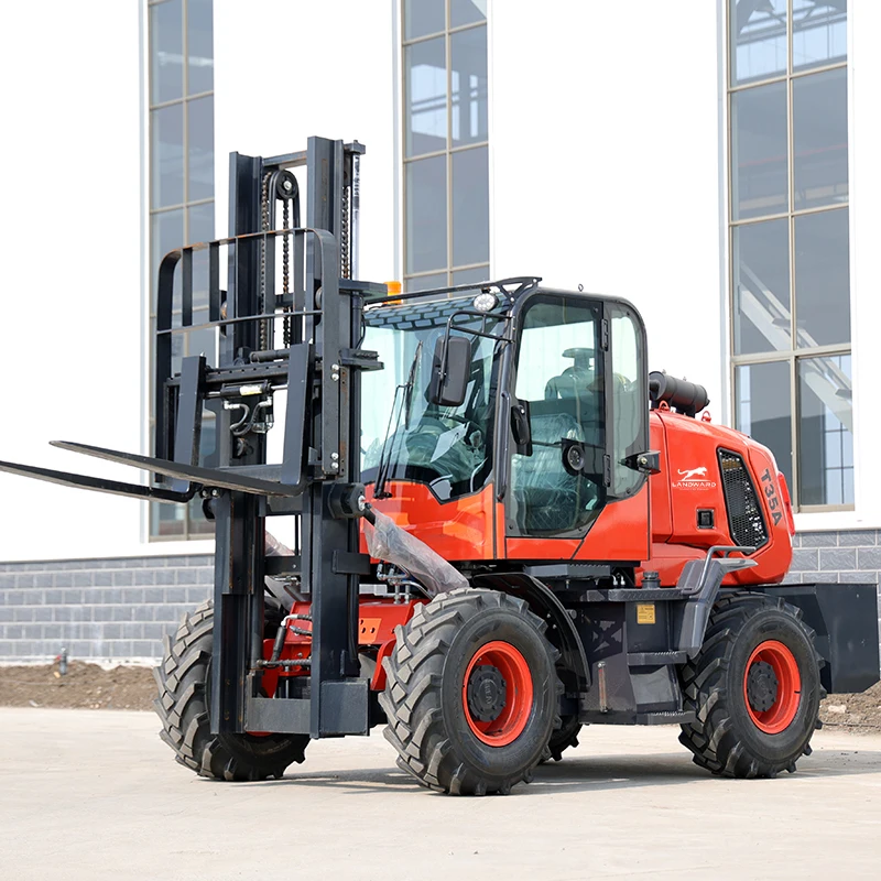 4x4 Forklift off Road Four Wheel All Terrain Forklift 3Ton Truck Handling Equipment 4WD Rough Terrain Diesel Forklift Customized