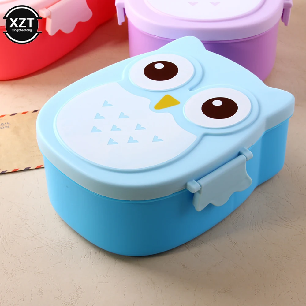 1PCS Cute Cartoon Owl Plastic Seal Lunch Box Fashion Convenient Children School Picnic Portable Bento Tableware For Picnic Set