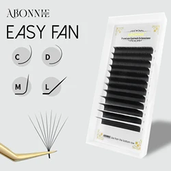 Abonnie L/M Curl Auto Fanning Lashes Extensions Easy Fan Eyelash Mega Volume Eyelashes Extensions Fluffy Cilios Fans