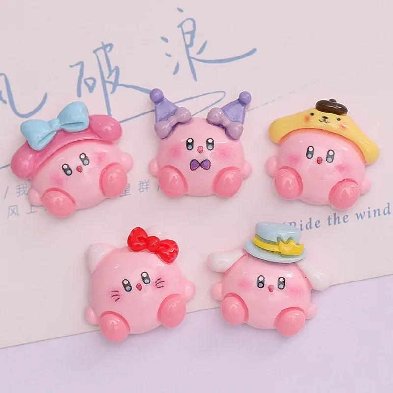 5pcs Bandai Cartoon Kirby Poyo Animals Flatback Resin Charms Crafts Embellishments Diy Cabochons Decoration Accessories