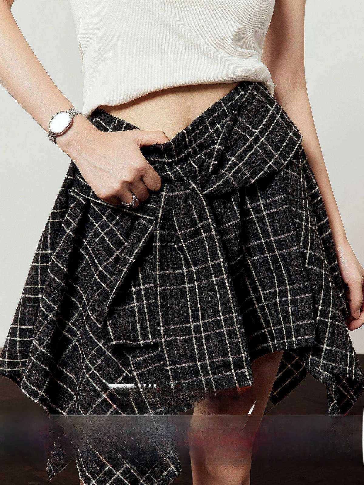 

Bla Асимметричная юбка с высокой талией. Женская летняя новая утягивающая дизайнерская юбка. Повседневная невыцветающая внутренняя подкладка.