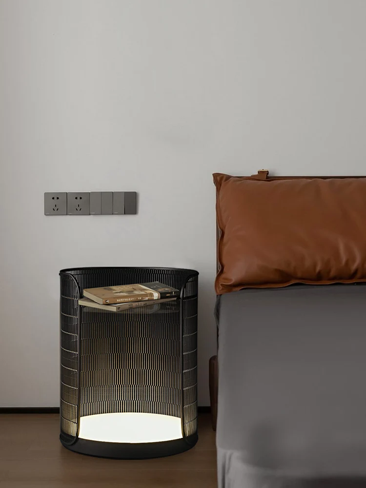 Bedroom bedside table integrated floor lamp Italian modern living room side table ambient lamp