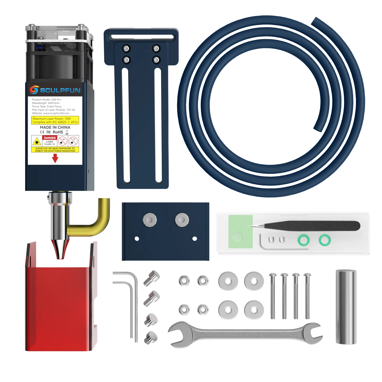 SCULPFUN S30 Pro 10W Interchangeable Lens Laser Module Plastic Leather Wood Acrylic Laser Cutting Engraving Machine Module