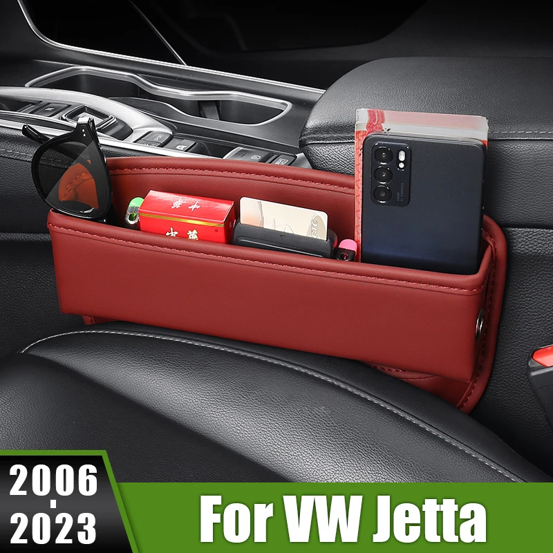 For Volkswagen VW Jetta A5 MK5 A6 5C6 A7 MK7 2006-2023 Car Seat Crevice Slot Storage Box Built-in Multi-Functional Gap Bag Case