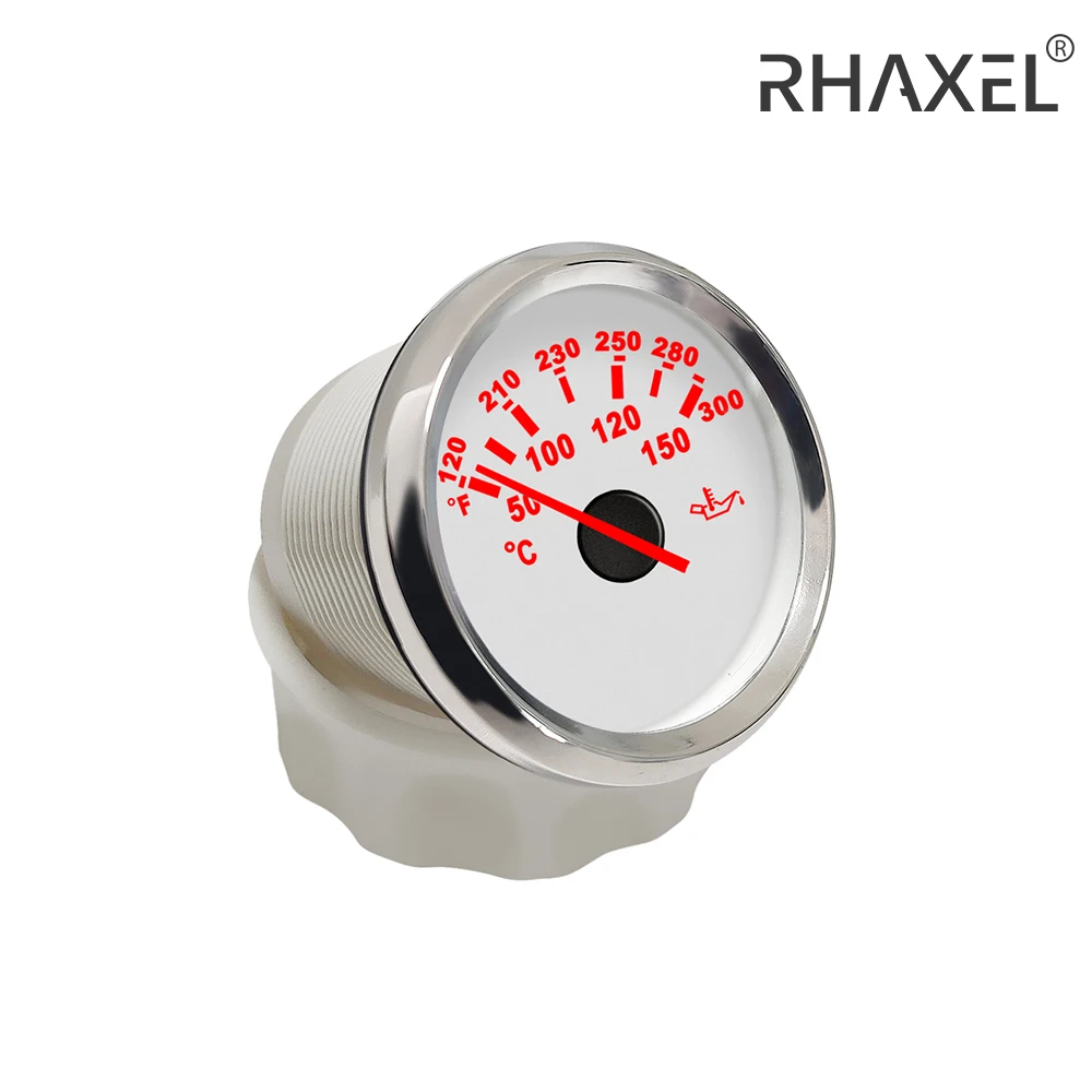

RHAXEL 52mm (2'') Universal Oil Temperature Gauge 50-150℃ with Red Backlight for Car Sailboat Truck 12V 24V
