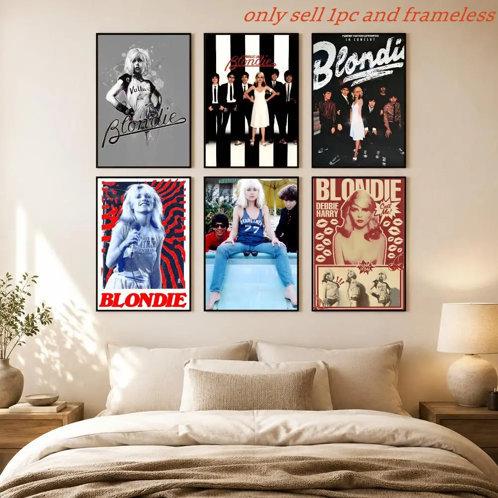 Punk Rock Blondie Band Debbie Harry Poster HD Home Sticky Wall Waterproof Home Living Room Bar Aesthetic Decor
