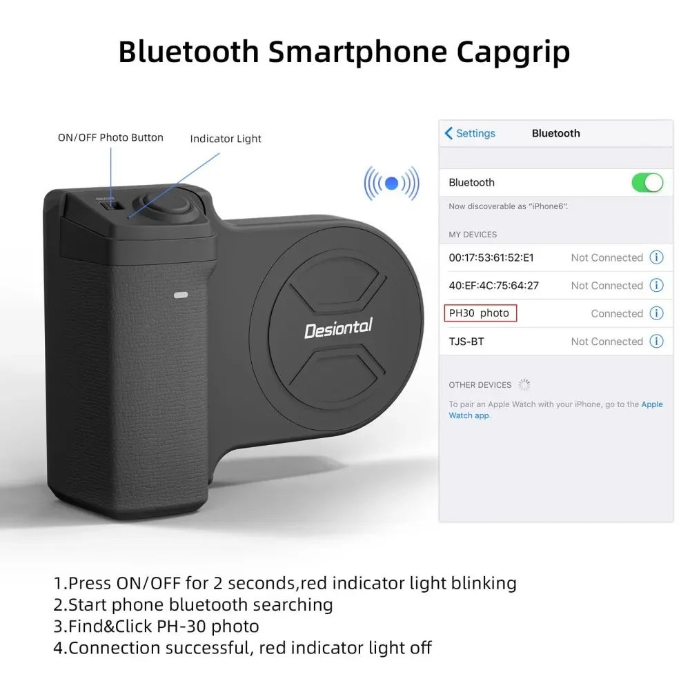 

Smartphone Grip for iPhone & Android Video Shooting Handle Bluetooth Bracket Magnetic Progrip Photography Accessory