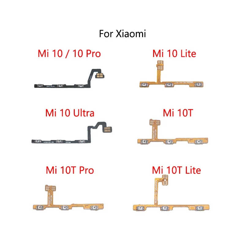 10 pcs/lot for Xiaomi Mi 10 Pro 10T Lite ultra power button switch volume mute button on/off flex cable