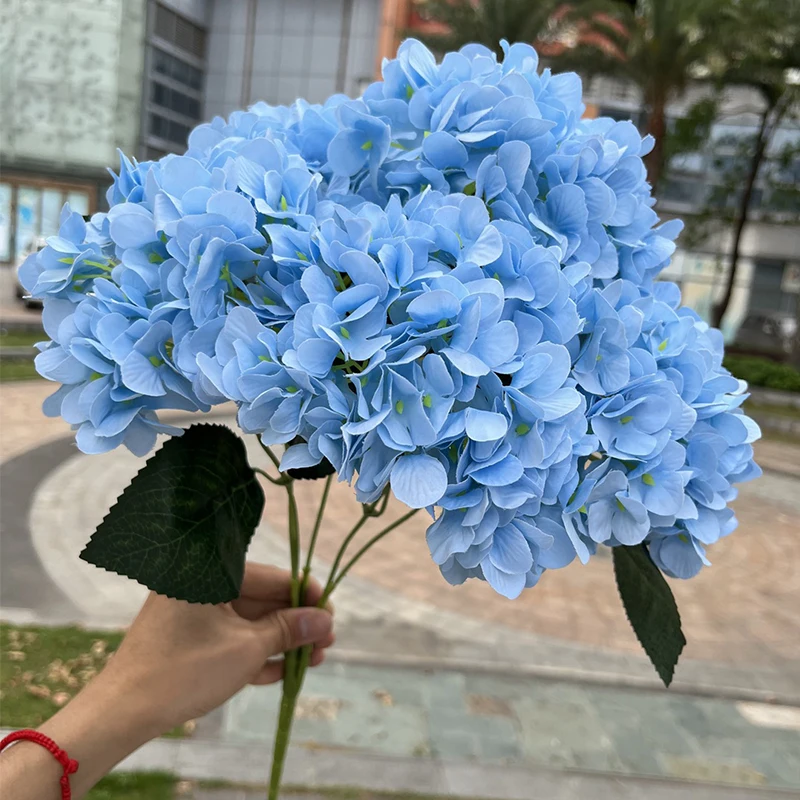 1PC 5-Kopf Künstliche Blumen Seide Hortensien Brautstrauß Real Touch Gefälschte Blumen Home Party Hochzeit Dekoration