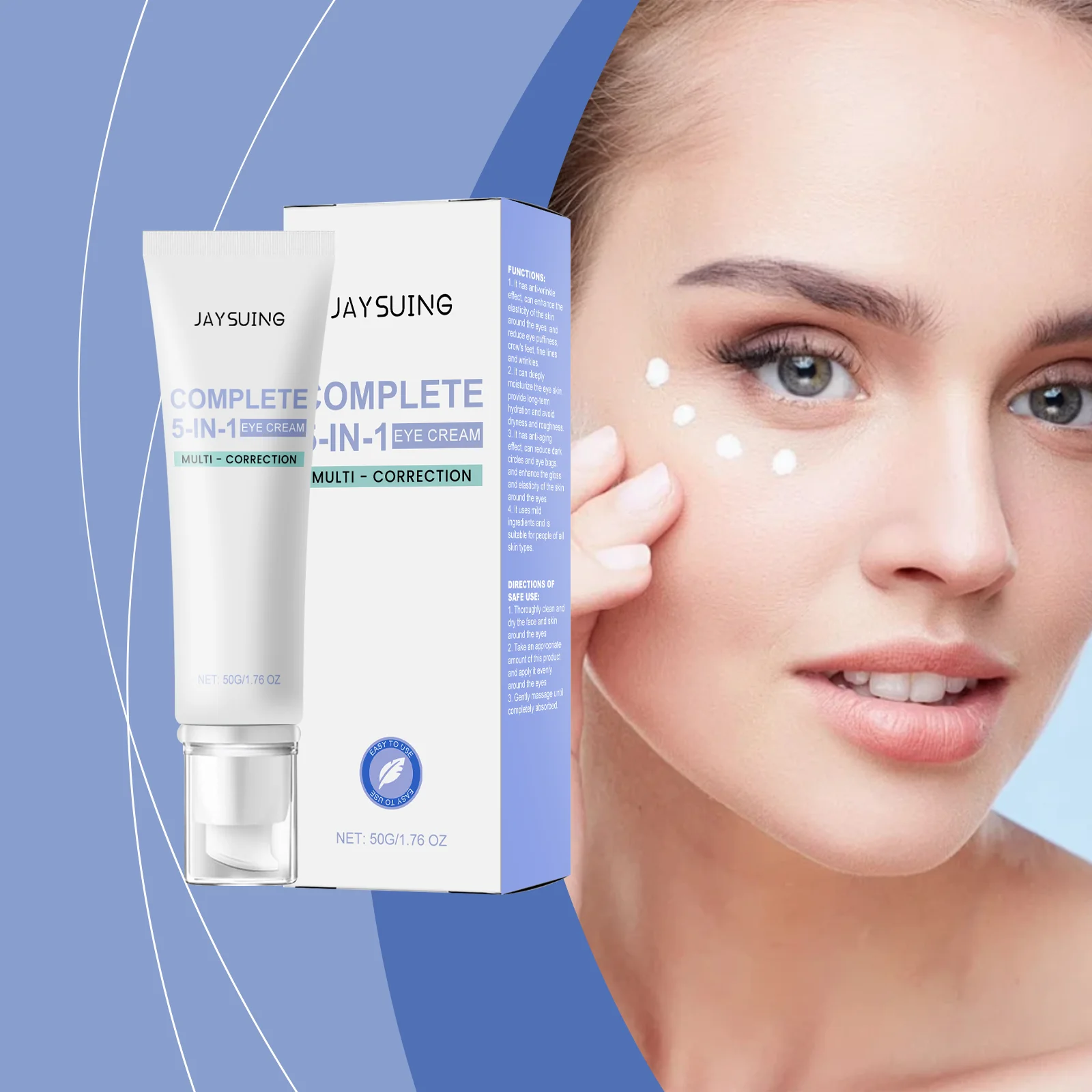 다크서클, 주름, 붓기를 위한 5-in-1 멀티 코렉션 아이 크림 – 안티에이징, 수분 공급 및 퍼밍 트리트먼트