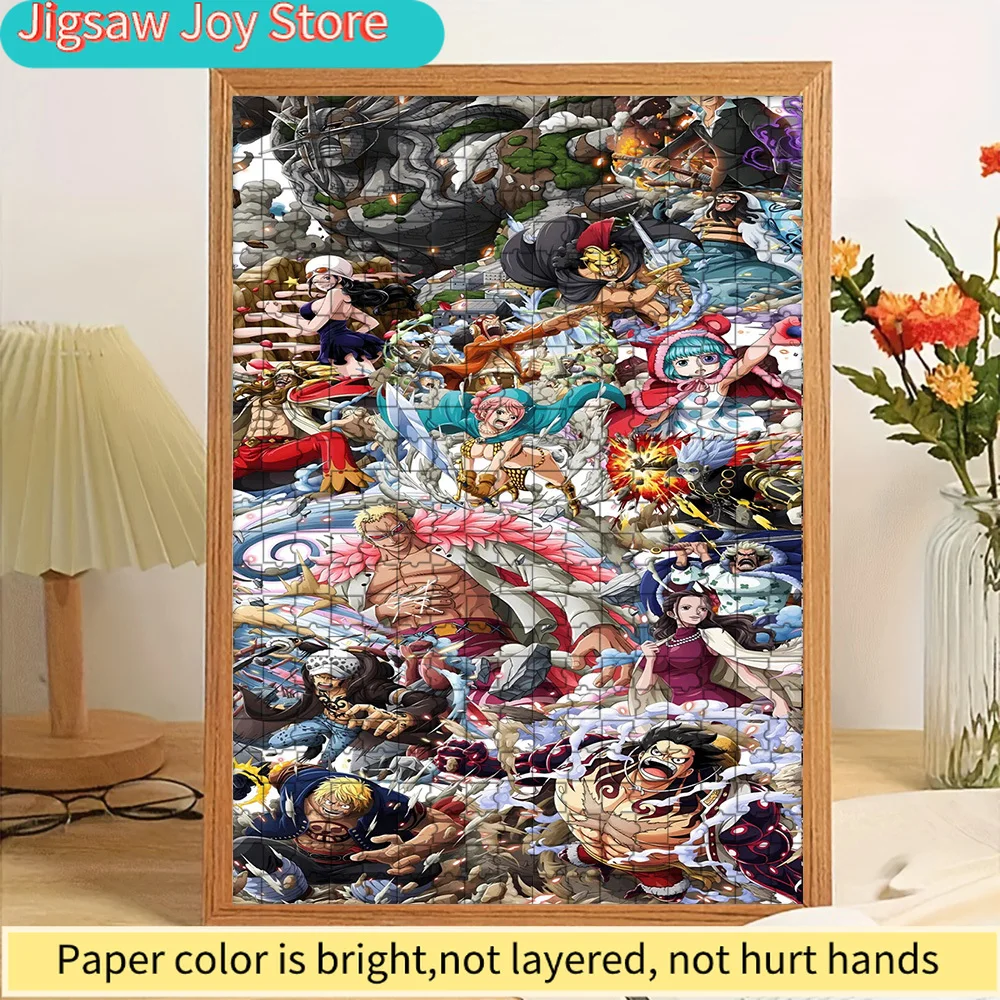 

One Piece Dressrosa Arc All-Star Character Collage Luffy Law Doflamingo Art Paper Jigsaw Puzzle, Anime Intense Battle Adventure