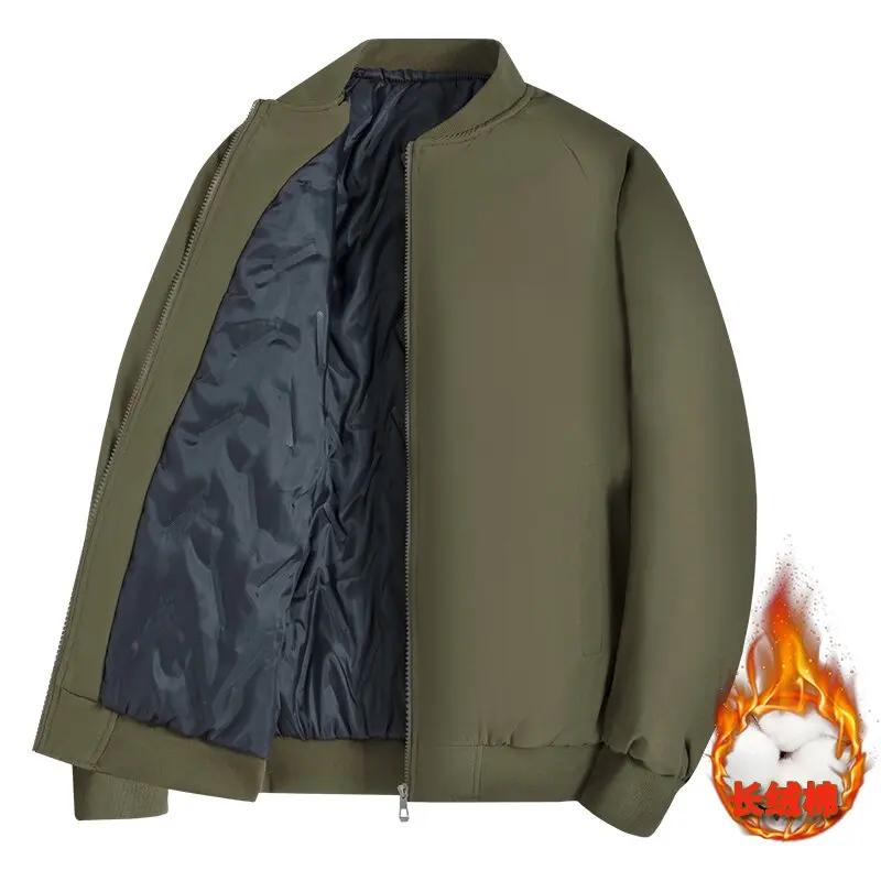 

Autumn and Winter New Fashion Trend Solid Color Thickened Warm Cotton-Padded Jacket Men's Loose Sports Windproof High-Grade Coat